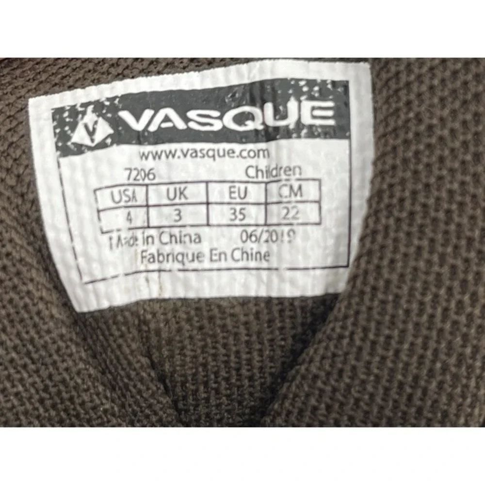 Vasque Kids Youth Brown Suede Waterproof Hiking Trail Boots Size 4